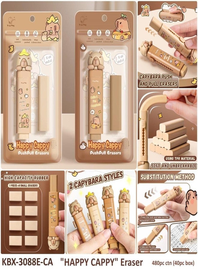 HAV CREATION Eraser for Kids - Capybara Cutter Shaped Eraser Set | Fancy Rubber Erasers, Kawaii Stationery Set for School | Birthday Return Gift for Kids - Pack of 2 (CAPYBARRA) - Image 2